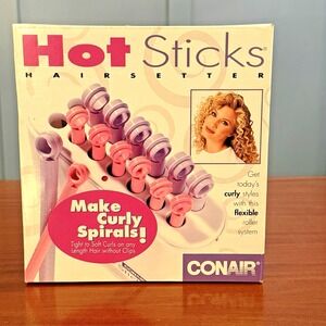 VTG Conair Hot Sticks Hair Setter 14 Flexible Rollers 1990s Curlers Pageant